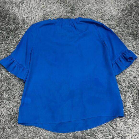 Cece Royal Blue Split Neck Line Shirt Size Small - Picture 7 of 9